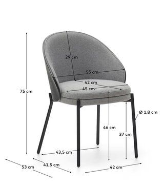 Sedia Eamy Kave Home grigio chiaro