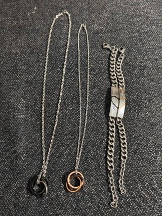 Conjunto Acero Parejas Collares y Pulseras