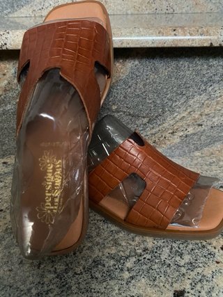 Sandalias de piel efecto cocodrilo