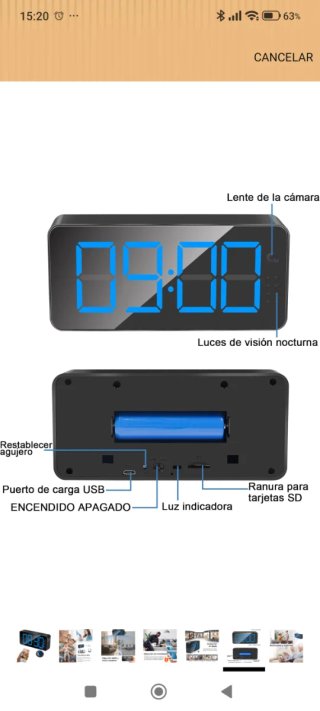 Reloj espía con cámara y WiFi nuevo