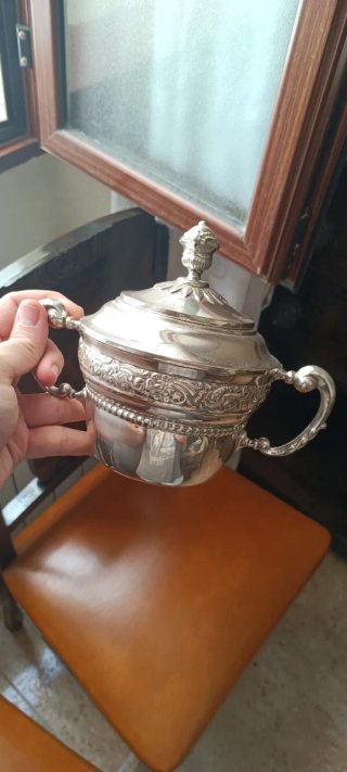 Juego té/café vintage plateado 7pzs