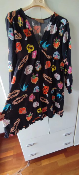 Vestido marca Banditas Talla M, Estampado Calavera