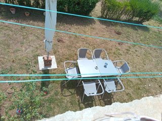 Juego Terraza Mesa y Sombrilla