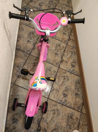 Bicicleta infantil rosa unicornio