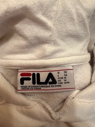 Sudadera Fila Blanca Logo Grande Talla M