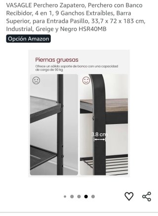 Perchero Zapatero VASAGLE 4 en 1