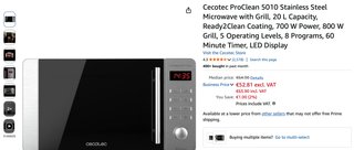 Microondas Cecotec ProClean 5010 Inox