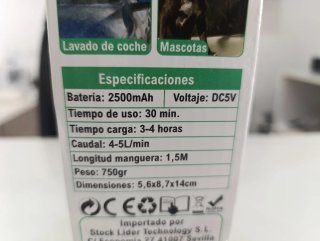 Ducha Portátil Stock Líder Carga USB