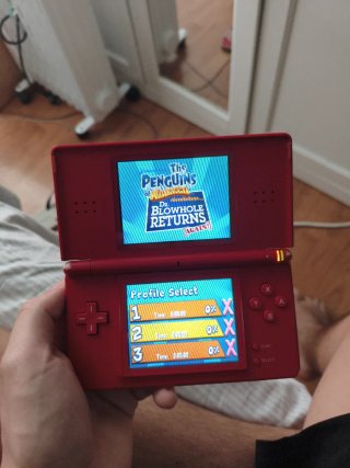 Nintendo DS Lite Rossa + Gioco I Pinguini