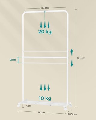 Perchero Burro Blanco SONGMICS HSR027W01