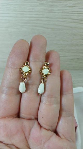 Pendientes Vintage Corales Naturales Oro 18k