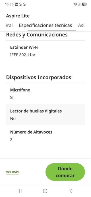 Portátil Acer Aspire Lite 15 Nuovo