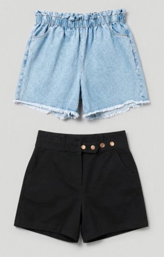 Pantalones cortos vaqueros y negros talla 36-40