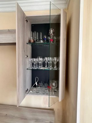 Mesa de comedor cristal y sillas comedor