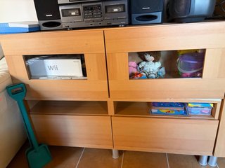 Conjunto Muebles Salón Ikea Besta Madera y Cristal