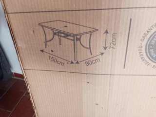 Set Mesa + 4 Sillas + Sombrilla Exterior