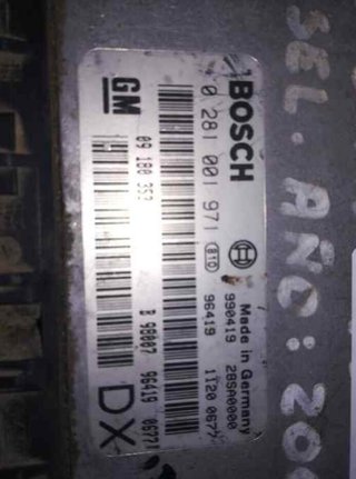 Opel 1350758 centralita motor uce 0281001971 astra