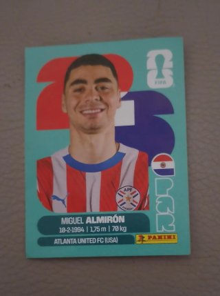 Carta Miguel Almirón Panini Mundial 2026
