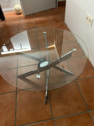 Mesa Centro Moderna Vintage Cristal Metal