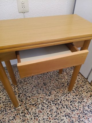 Mesa auxiliar cocina plegable ampliable madera