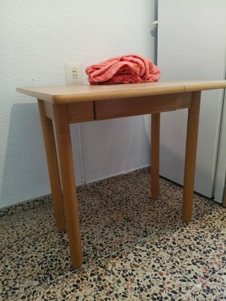 Mesa auxiliar cocina plegable ampliable madera