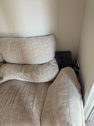 Sofá Chaise Longue Beige y Azul