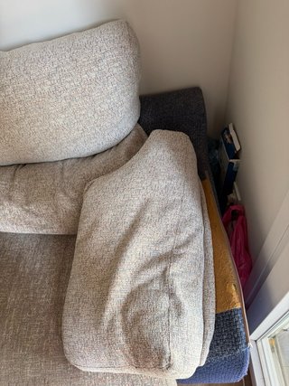 Sofá Chaise Longue Beige y Azul