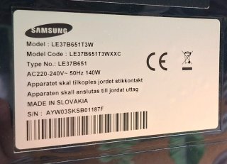 TV Samsung 37 LE37B651T3W