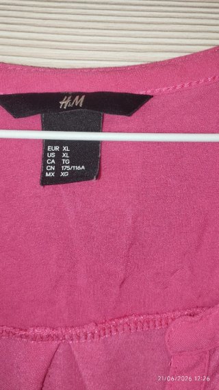 Blusón H&M Manga Larga Talla XL Rosa