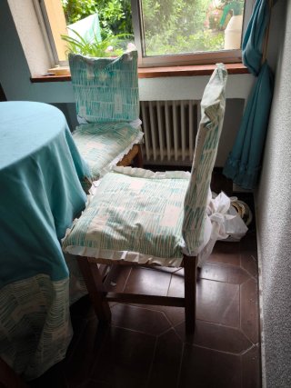 Conjunto mesa y 6 sillas anea y madera maciza