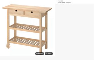 Carrito cocina madera con ruedas