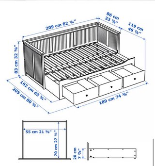Diván IKEA Blanco con 3 Cajones NUEVO