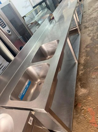 Fregadero industrial doble acero inoxidable
