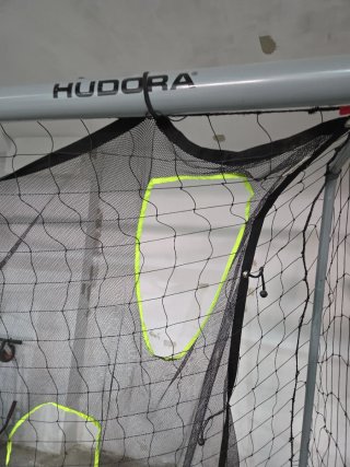 Portería de fútbol Hudora con doble red