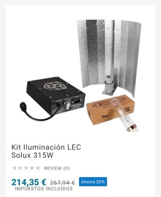 Kit Iluminación LEC Solux 315W Regulable