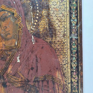 Antica Icona Russa Madonna di Vladimir Eleusa XIX