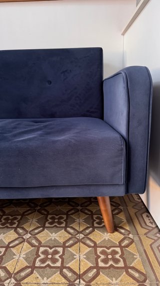Sofá de terciopelo azul Maisons du Monde