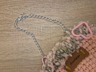 Bolso Crochet Hecho a Mano Dorado y Rosa