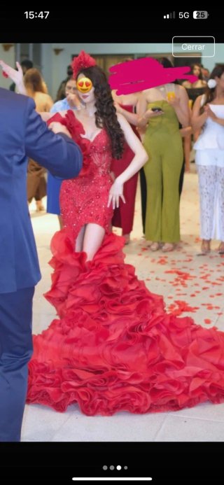 Impresionante Vestido Rojo