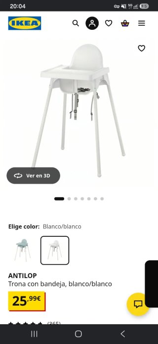 Trona de bebé blanca