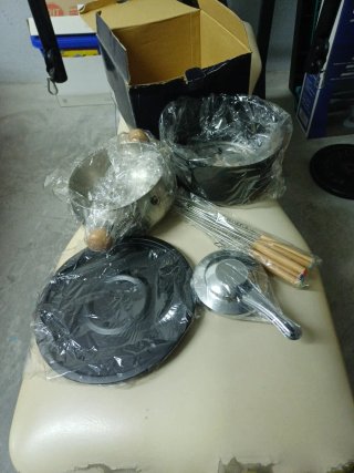 Set de fondue de acero inoxidable