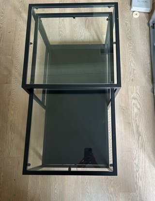 Mesa de centro cristal y metal Ikea