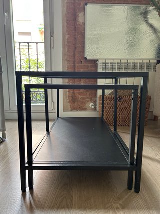 Mesa de centro cristal y metal Ikea