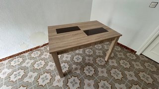 Mesa de salón madera y cristal