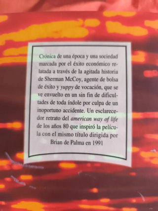 La hoguera de las vanidades. Tom Wolfe.