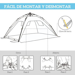 Carpa Playa Outsunny 1-2 Personas Pop-Up