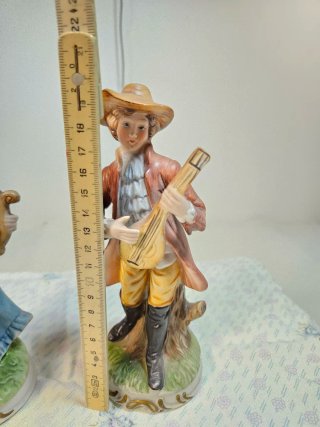 Coppia porcellana Capodimonte musicisti