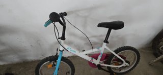 Bicicleta niña H-Twin blanca y azul