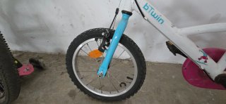 Bicicleta niña H-Twin blanca y azul