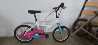 Bicicleta niña H-Twin blanca y azul